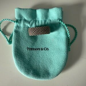 Tiffany & Co. Silver Mesh Ring with Pouch